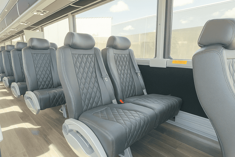 interior of Coach Bus Parker charter bus