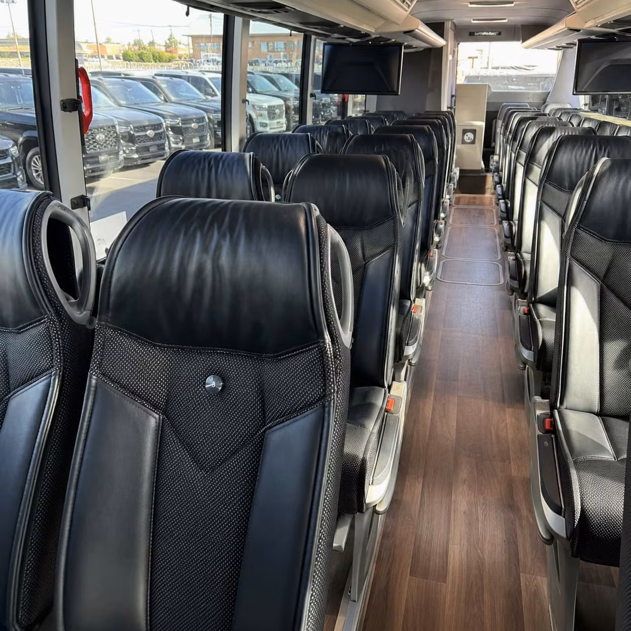 parker charter bus rental interior